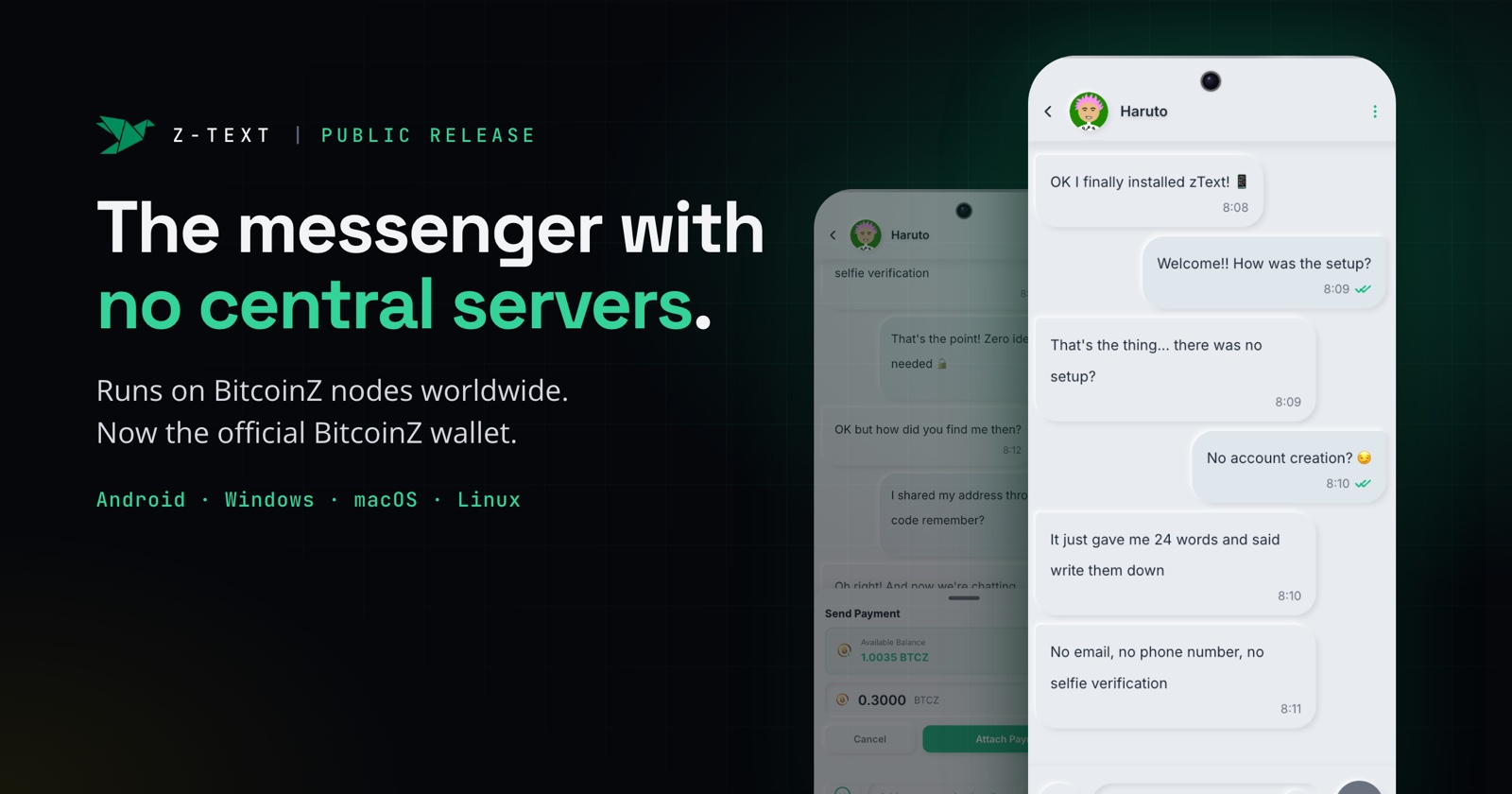 Z-TEXT Is Live: A Private Messenger and the New Official BitcoinZ Wallet